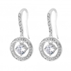 Sterling Silver 925 Cubic Zirconia Halo Round Drop Earring
