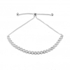 Sterling Silver 925 Cubic Zirconia Halo Toggle Bracelet