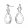 Sterling Silver 925 Cubic Zirconia Infinity Top Twist Drop Earring