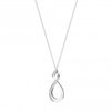 Sterling Silver 925 Cubic Zirconia Infinity Twist Top Necklace