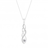 Sterling Silver 925 Cubic Zirconia Intertwined Pendant Necklace