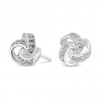 Sterling Silver 925 Cubic Zirconia Knot Stud Earring