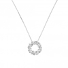 Sterling Silver 925 Cubic Zirconia Marquise Cluster Open Pendant Necklace