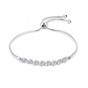 Sterling Silver 925 Cubic Zirconia Marquise Vine Toggle Bracelet