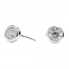 Sterling Silver 925 Cubic Zirconia Medium Besel Set Stud Earring