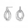 Sterling Silver 925 Cubic Zirconia Multi Oval Link Earring