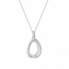 Sterling Silver 925 Cubic Zirconia Multi Oval Ring Necklace