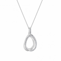 Sterling Silver 925 Cubic Zirconia Multi Oval Ring Necklace