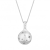 Sterling Silver 925 Cubic Zirconia Mysic Ball Pendant Necklace