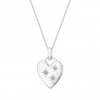 Sterling Silver 925 Cubic Zirconia Mystic Heart Pendant Necklace