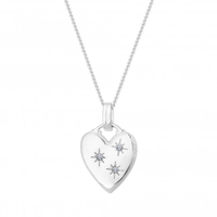 Sterling Silver 925 Cubic Zirconia Mystic Heart Pendant Necklace