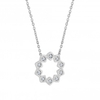 Sterling Silver 925 Cubic Zirconia Open Flower Necklace