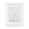 Sterling Silver 925 Cubic Zirconia Open Heart Pendant Necklace - Gift Boxed