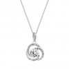 Sterling Silver 925 Cubic Zirconia Open Knot Necklace
