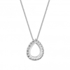 Sterling Silver 925 Cubic Zirconia Open Pear Necklace