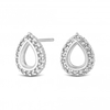 Sterling Silver 925 Cubic Zirconia Open Pear Stud Earring