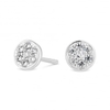 Sterling Silver 925 Cubic Zirconia Pave Disc Stud Earring