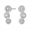 Sterling Silver 925 Cubic Zirconia Pave Floral Ear Climber Earring