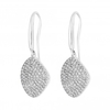 Sterling Silver 925 Cubic Zirconia Pave Organic Drop Earring