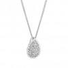Sterling Silver 925 Cubic Zirconia Pave Pear Necklace