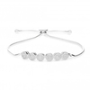 Sterling Silver 925 Cubic Zirconia Pave Round Flower Toggle Bracelet