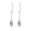 Sterling Silver 925 Cubic Zirconia Pave Sleek Drop Earring