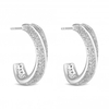 Sterling Silver 925 Cubic Zirconia Pave Twist Hoop Earring