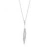 Sterling Silver 925 Cubic Zirconia Pave Twist Pendant Necklace