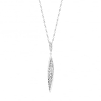 Sterling Silver 925 Cubic Zirconia Pave Twist Pendant Necklace
