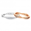 Sterling Silver 925 Cubic Zirconia Pave Twist Rings - Pack of 2