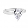 Sterling Silver 925 Cubic Zirconia Pear Cut Sized Ring