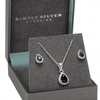 Sterling Silver 925 Cubic Zirconia Pear Halo Set