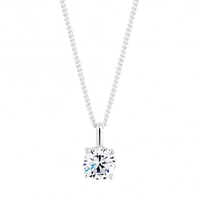 Sterling Silver 925 Cubic Zirconia Pendant Necklace