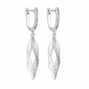 Sterling Silver 925 Cubic Zirconia Pointed Cage Hoop Drop Earring