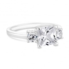 Sterling Silver 925 Cubic Zirconia Princess Trilogy Ring