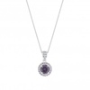 Sterling Silver 925 Cubic Zirconia Purple Clara Necklace