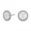 Sterling Silver 925 Cubic Zirconia Round Filigree Stud Earring