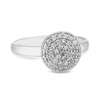 Sterling Silver 925 Cubic Zirconia Round Pave Sized Ring