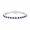 Sterling Silver 925 Cubic Zirconia Sapphire Solitaire Tennis Bracelet