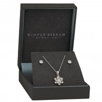 Sterling Silver 925 Cubic Zirconia Snowflake Set - Gift Boxed