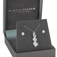 Sterling Silver 925 Cubic Zirconia Stick Set - Gift Boxed