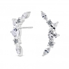 Sterling Silver 925 Cubic Zirconia Stone Ear Climber Earrings