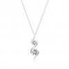 Sterling Silver 925 Cubic Zirconia Swirl Pendant Necklace