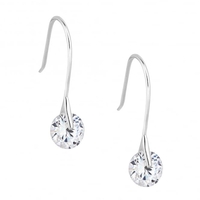 Sterling Silver 925 Cubic Zirconia Tension Drop Earring