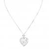 Sterling Silver 925 Cubic Zirconia Tree Of Life Heart Pendant Necklace