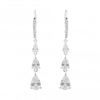Sterling Silver 925 Cubic Zirconia Triple Pear Drop Earrings