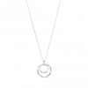 Sterling Silver 925 Cubic Zirconia Twist Double Open Pendant Necklace