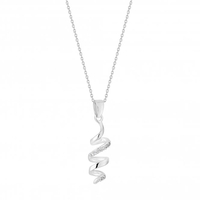 Sterling Silver 925 Cubic Zirconia Twist Pendant Necklace