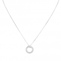 Sterling Silver 925 Cubic Zirconia Twist Pendant Necklace