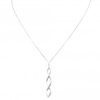 Sterling Silver 925 Cubic Zirconia Wrapped In Love Pendant Necklace